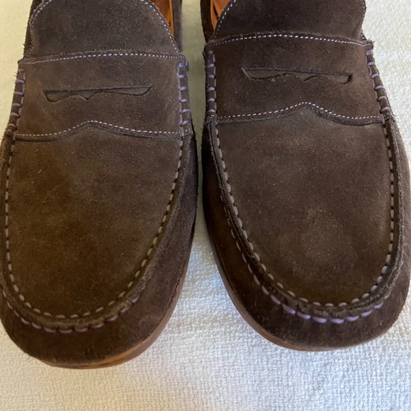 Donald J. Pliner Chocolate Suede Loafer with Wonderful Stitching 9.5 main image 5